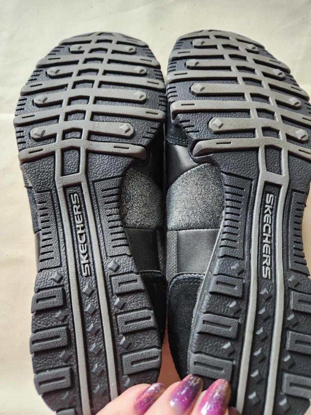 Skechers Black Sparkle Mary Jane Flats Womens 7 - Picture 4 of 5